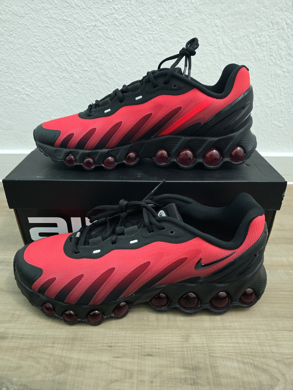 Nike Air Max Dn8 Red and Black Athletic Sneakers